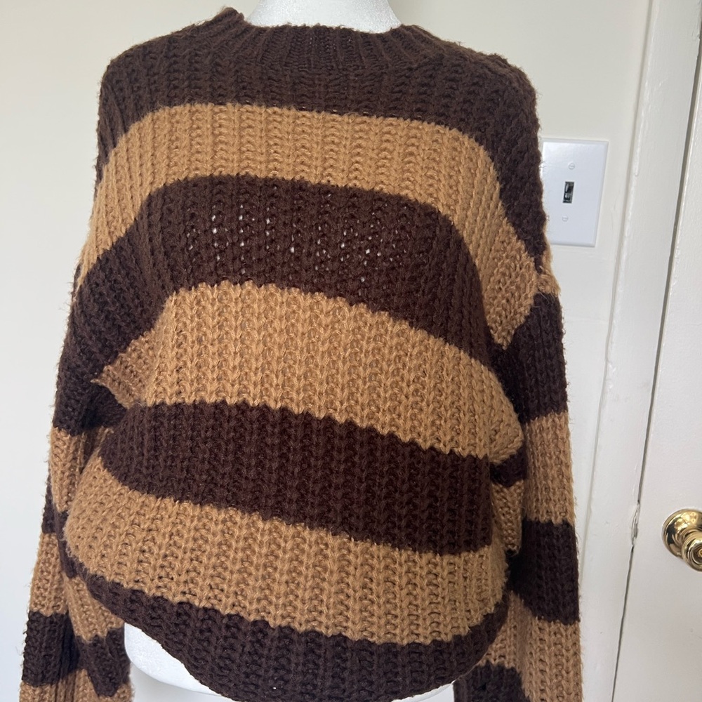 Striped Brown and Tan Women's Sweater